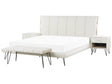 Bedroom Set White EU Super King Size 6ft Bed 2 Bedside Tables Bed Bench Modern Headboard Beliani