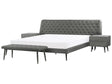 Bedroom Set Grey Faux Leather EU Super King Size 6ft Bed 2 Bedside Tables Bed Bench  Beliani