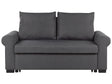 Sofa Bed Dark Grey Polyester Fabric 2 Seater Pull-Out Convertible Sleeper Retro Beliani