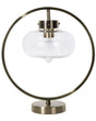 Table Lamp Bedside Light Gold Metal Round Open Geometric Shade Naked Bulb Beliani