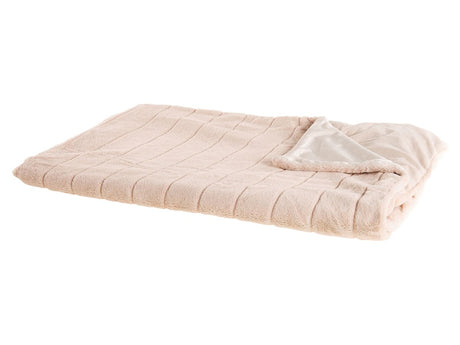 Blanket Pink Polyester Fabric 150 x 200 cm Bed Throw Minimalist Living Room Decoration Beliani