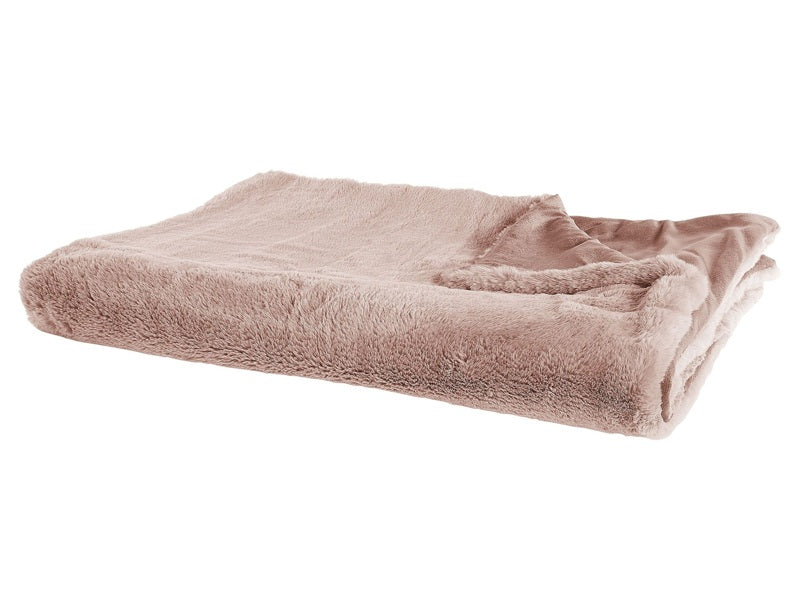 Blanket Pink Polyester Fabric 150 x 200 cm Living Room Throw Fluffy Decoration Modern Design Beliani