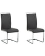 Set of 2 Dining Chairs Black Faux Leather Upholstered Seat High Back Cantilever Conference Room Modern Beliani