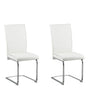 Set of Upholstered Chairs Off-White Faux Leather Cantilever Retro Dining Room Conference Room  Beliani