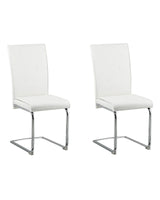 Set of Upholstered Chairs Off-White Faux Leather Cantilever Retro Dining Room Conference Room  Beliani
