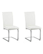 Set of Upholstered Chairs Off-White Faux Leather Cantilever Retro Dining Room Conference Room  Beliani