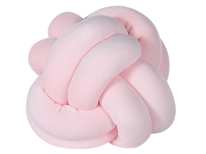 Decorative Cushion Pink Velvet Knot Pillow 20 x 20 cm Decor Accessories Beliani