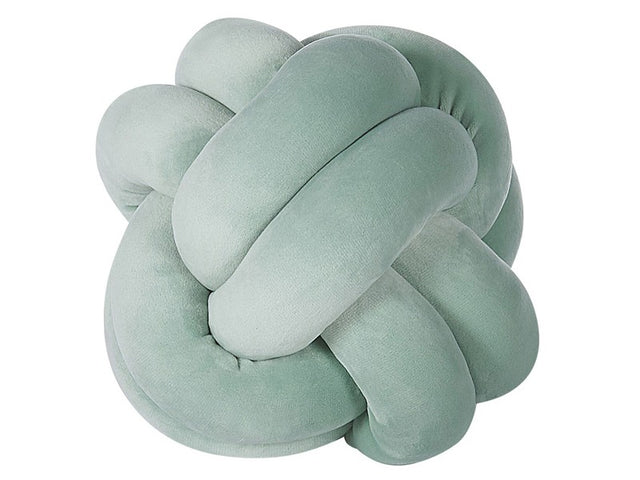 Decorative Cushion Green Velvet Knot Pillow 20 x 20 cm Decor Accessories Beliani