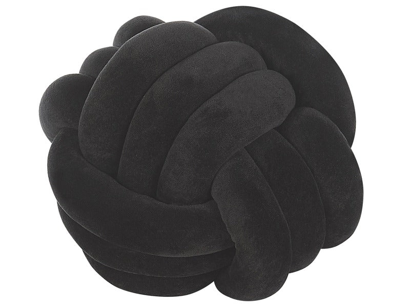 Decorative Cushion Black Velvet Knot Pillow 30 x 30 cm Decor Accessories Beliani