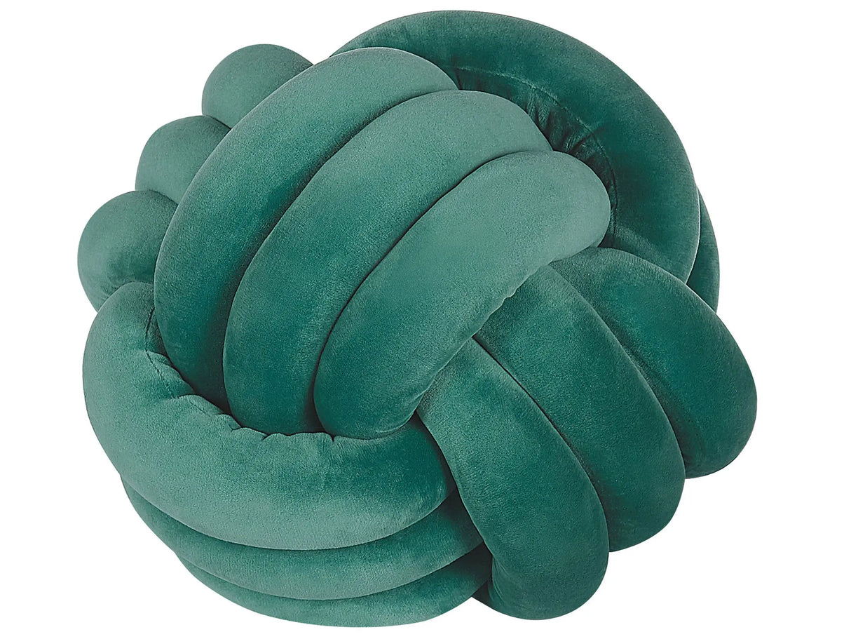 Decorative Cushion Bottle Green Velvet Knot Pillow 30 x 30 cm Decor Accessories Beliani