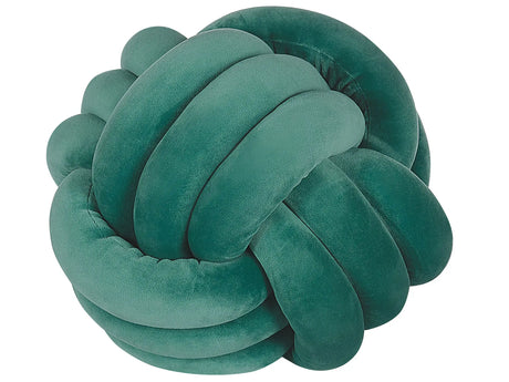 Decorative Cushion Bottle Green Velvet Knot Pillow 30 x 30 cm Decor Accessories Beliani