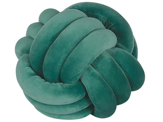 Decorative Cushion Bottle Green Velvet Knot Pillow 30 x 30 cm Decor Accessories Beliani