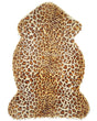 Leopard Print Rug Brown Faux Fur 60 x 90 cm Living Room Bedroom Contemporary Beliani