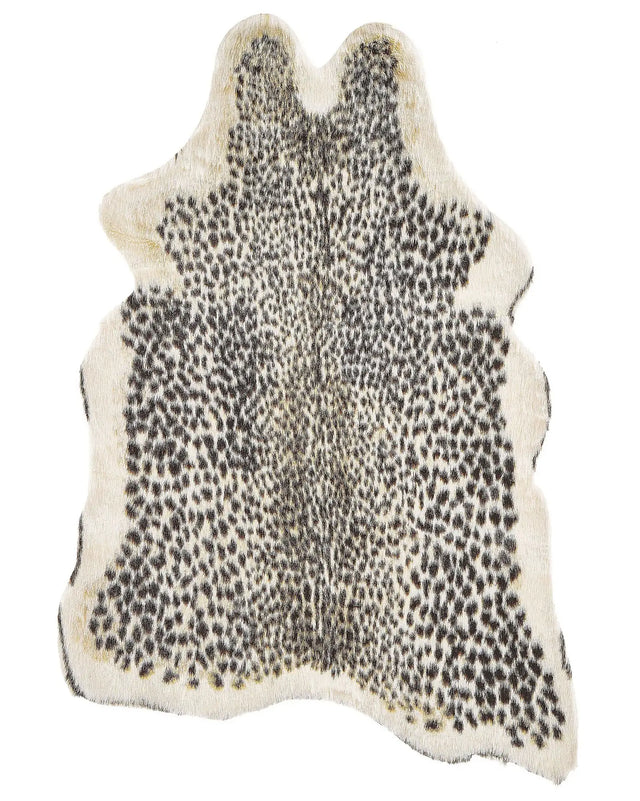 Cheetah Print Rug Brown Faux Fur 60 x 90 cm Living Room Bedroom Contemporary Beliani