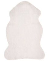Area Rug White Faux Fur Rabbit 60 x 90 cm Living Room Bedroom Contemporary Beliani