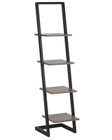 Bookcase Black and Dark Wood Wooden Shelves Metal Frame Freestanding Shelving Unit Modern Design Beliani