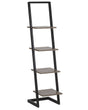 Bookcase Black and Dark Wood Wooden Shelves Metal Frame Freestanding Shelving Unit Modern Design Beliani