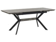Dining Table Concrete Effect 140/180 x 80 cm Black Metal Legs Industrial Kitchen Beliani