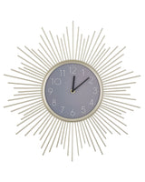 Wall Clock Gold and Grey MDF Metal 45 cm Round Arabic Numerals Decorative Living Room Beliani