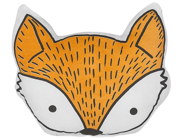 Kids Cushion Orange Cotton 50 x 40 cm Fox Shape Decorative Children Room Animal Print Beliani