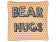 Kids Cushion Orange Cotton 40 x 40 cm Bear Hugs Print Triangle Pattern Square Shape Children Room Beliani