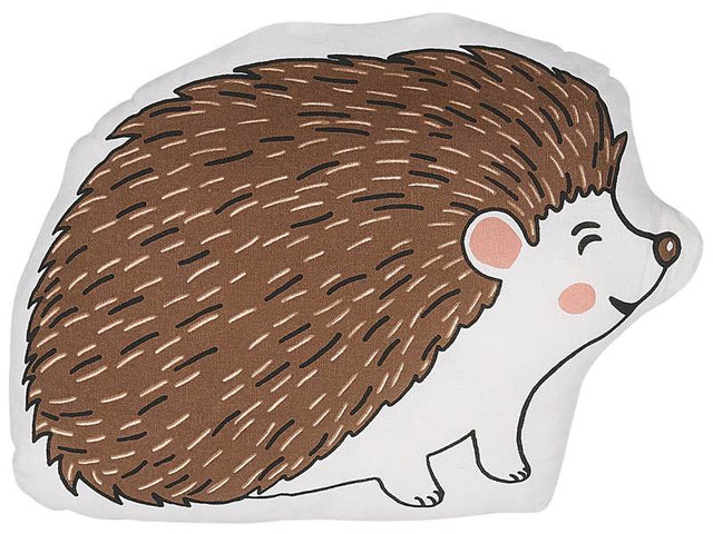 Kids Cushion Brown Cotton Fabric Hedgehog Shaped Pillow with Filling Soft Children's Toy Beliani