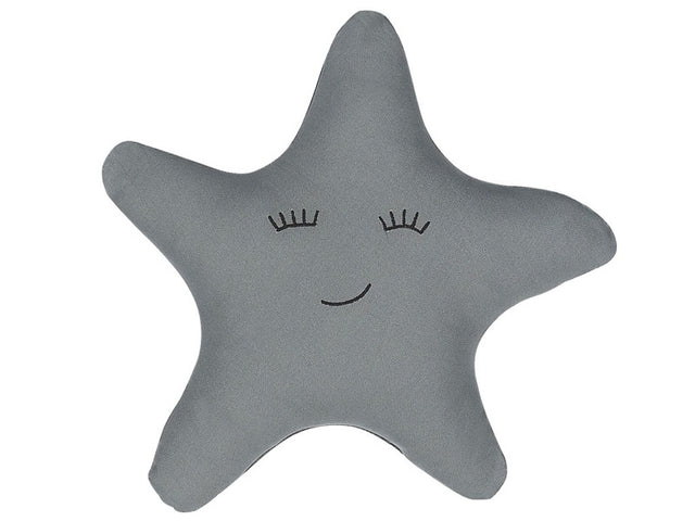 Kids Cushion Grey Fabric Star Shaped Pillow with Filling Soft Children's Toy Beliani