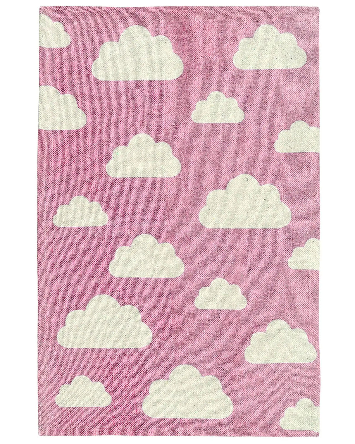 Area Rug Pink Cloud Print 60 x 90 cm Low Pile Runner for Children Playroom  Beliani