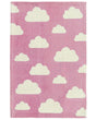 Area Rug Pink Cloud Print 60 x 90 cm Low Pile Runner for Children Playroom  Beliani