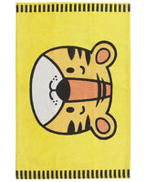 Area Rug Yellow Tiger Print 60 x 90 cm Low Pile Runner for Children Playroom  Beliani