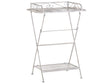 Side Table White Metal 40 x 35 cm Folding Wire Top with Shelf Victorian Vintage Design Beliani