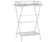 Side Table White Metal 40 x 35 cm Folding Wire Top with Shelf Victorian Vintage Design Beliani