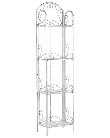 Bathroom Shelves White Metal 4 Tier Free-standing Shelving Unit Vintage Style  Beliani