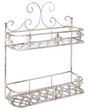 Bathroom Wall Shelf White Metal 52 x 42 cm Distressed Effect Floating Single Shelf Vintage Style Beliani
