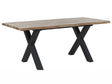 Extending Dining Table Dark Wood MDF Butterfly Tabletop 140/180 x 90 cm  4-6 Seat Minimalist Table Beliani