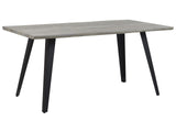Dining Table Grey Wood Tabletop 160 x 90 cm Black Metal Legs Kitchen Beliani