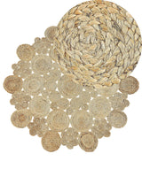 Area Rug Beige Jute Round Country Living Room  135 cm Beliani
