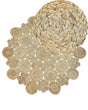 Area Rug Beige Jute Round Country Living Room  135 cm Beliani