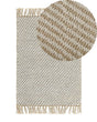 Runner Rug Beige Jute and Cotton 50 x 80 cm Small Hand Woven Boho Hallway Bedroom Beliani
