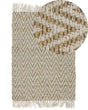 Runner Rug Beige Jute and Cotton 50 x 80 cm Fringed Hand Woven Boho Hallway Bedroom Beliani