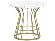 Coffee Table White with Gold MDF Iron  50 cm Marble Effect Top Metal Base Open Frame Glamour Style Beliani