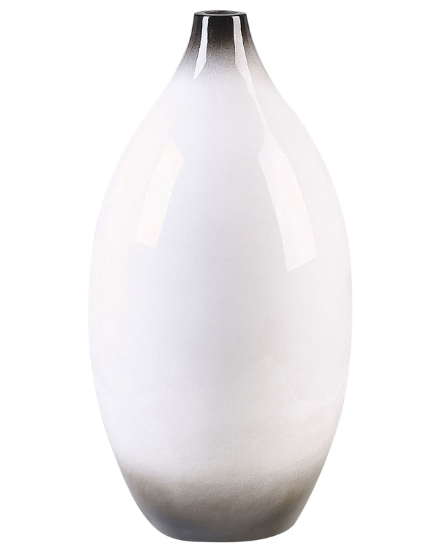 Decorative Vase Black and White 46 cm Terracotta Elegant Modern Beliani