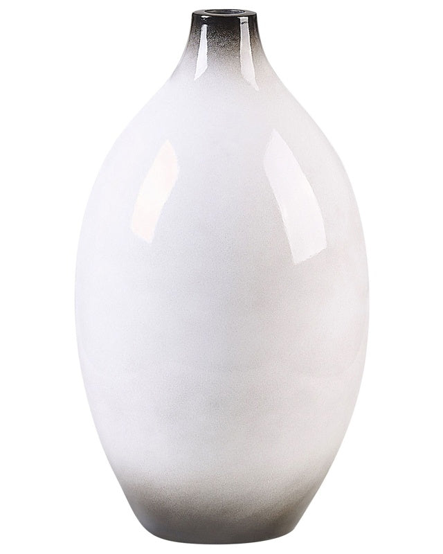 Decorative Vase Black and White 36 cm Terracotta Elegant Modern Beliani