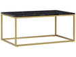Coffee Table Black Marble Effect Gold Metal Legs 100 x 60 cm Rectangular Industrial Glam Beliani