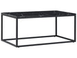 Coffee Table Black Marble Effect Metal Legs 100 x 60 cm Rectangular Industrial Glam Beliani