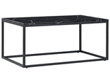 Coffee Table Black Marble Effect Metal Legs 100 x 60 cm Rectangular Industrial Glam Beliani