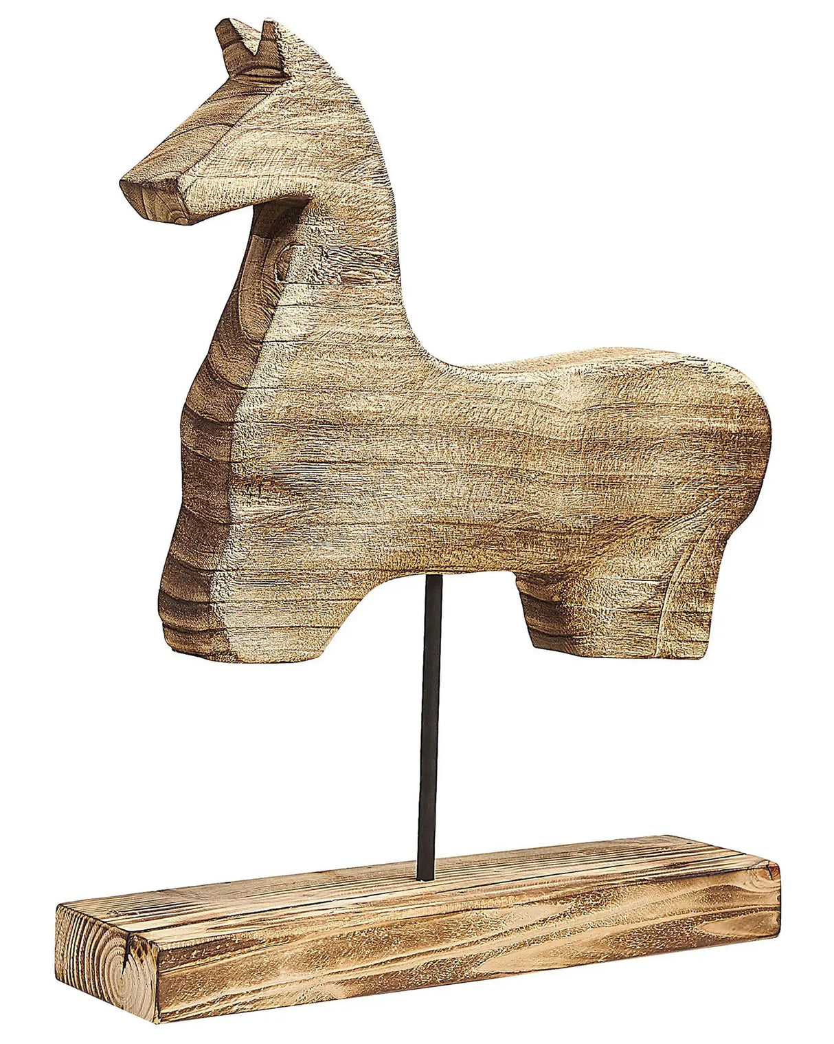 Decorative Figurine Light Paulownia Wood Stand Horse-Shaped Modern Beliani