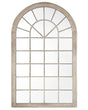 Wall Mirror Beige Metal Frame 77 x 130 cm Vintage Arched Window Wall Decor Weathered Look Beliani