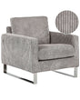 Armchair Grey Corduroy Sled Silver Legs Modern Living Room Beliani