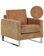 Armchair Light Brown Corduroy Sled Silver Legs Modern Living Room Beliani